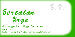 bertalan urge business card